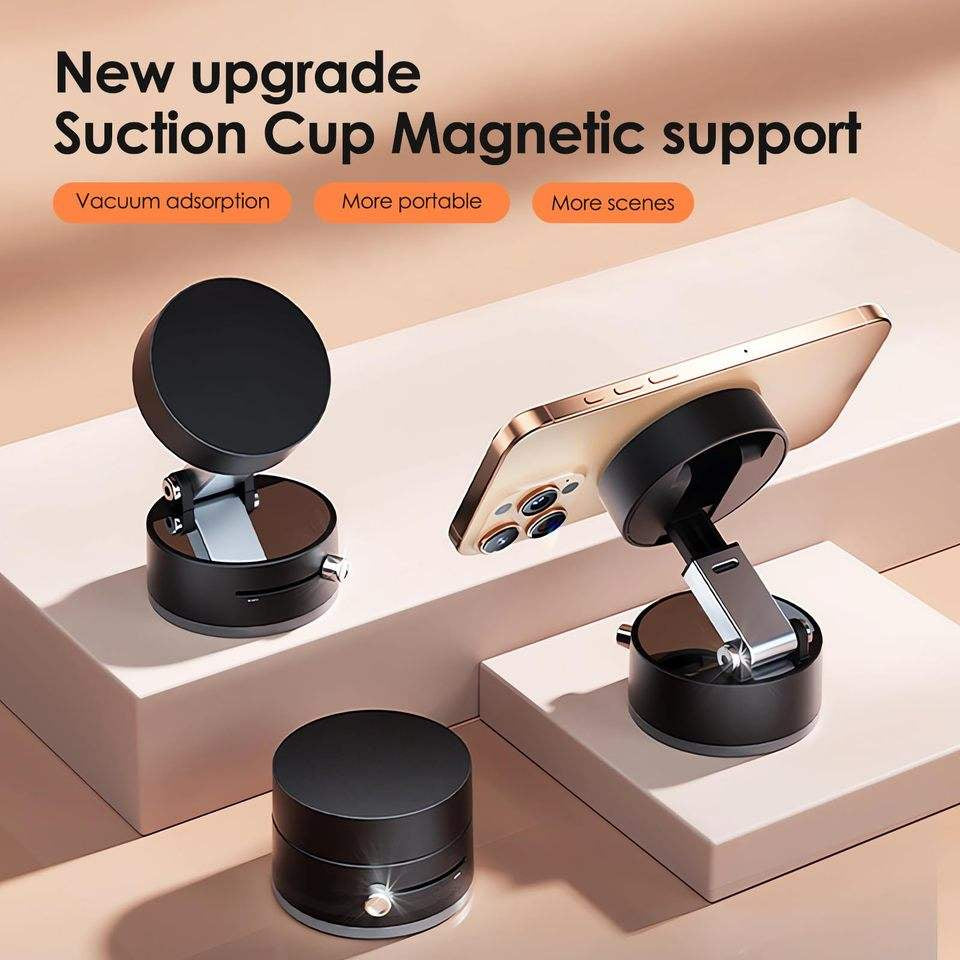 Nano Magnetic Vacuum Suction Mobile Holder,Retractable, Strong Magnetic Attachment, Compatible with iPhone & Android Phone for Car, Desk, Mirror